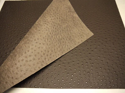 3 paneles de cuero de avestruz en relieve, calidad superior grande 18"x 24" marrón oscuro Foto 1 de 4