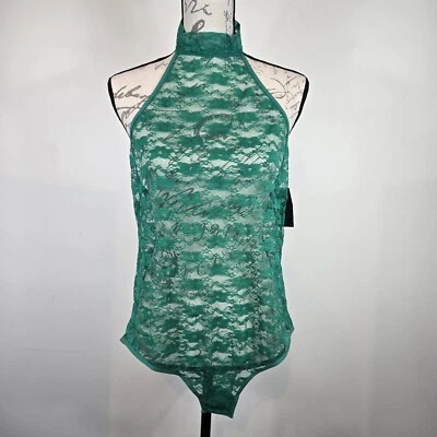 Frederick's of Hollywood 女式 2X 码玛格丽塔绿色蕾丝内衣全新带标签 — 第 1/4 张图片