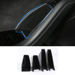 Fit For Tesla Model 3 Y 2020-2021 Black IInner Door Storage Box Cover Trim 4PCS - Picture 1 of 5
