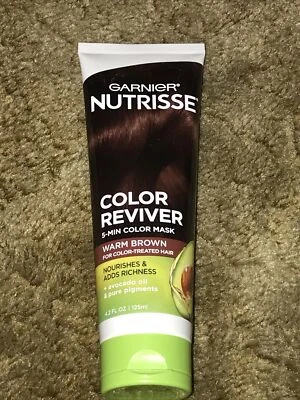 Máscara de color Garnier Nutrisse Color Reviver 5 min MARRÓN CÁLIDO 4,2 oz 1104A Foto 1 de 2