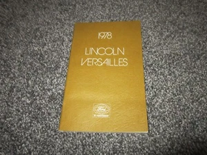 1978 LINCOLN VERSAILLES OWNERS GUIDE MANUAL ORIGINAL OEM  - Picture 1 of 2