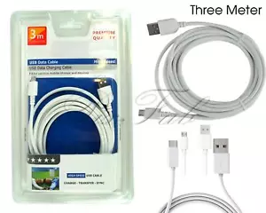 Premium Quality New Micro USB 100% Genuine 3 Metre Fast Sync & Charging Cable - Picture 1 of 93