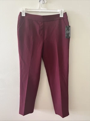 Dressbarn темно-бордовый прямой ноги натяжной размер 8 лодыжки полиэстер спандекс новый с Ярлыками - Изображение 1 из 4