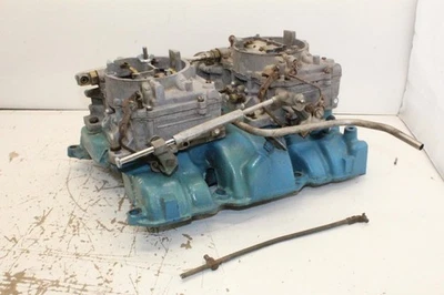 Colector de admisión y carburadores Buick 1964 vintage 2x4 Nailhead Riviera Wildcat Foto 1 de 4