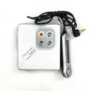 Panasonic Portable MD Player SJ-MJ10 Silver W/Remote Tested Japan Used F/S - Picture 1 of 11