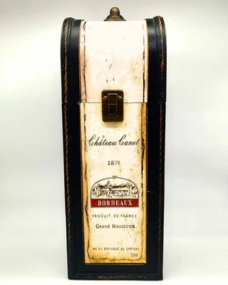 Weinbox Geschenkbox aus Holz für 1 Flasche Vintage Deko Weinkiste mit Deckel - Bild 1 von 4