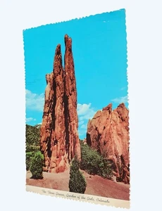 Vintage Mid-Century Postkarte Drei Grazien Garten der Götter gewellter Rand Colorado - Bild 1 von 2