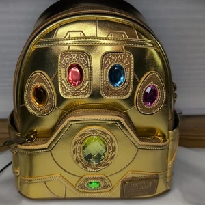Disney Marvel Thanos Infinity Gauntlet Loungefly Mini Backpack Gold NWT! - Picture 1 of 8