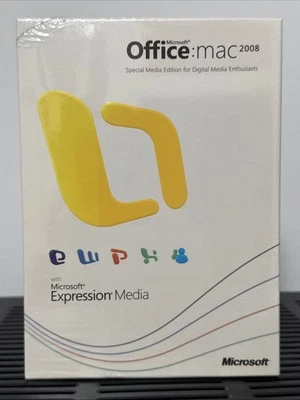 MICROSOFT OFFICE MAC 2008 with Expression Media - Special Media Ed. - NEW SEALED - Image 1 of 3