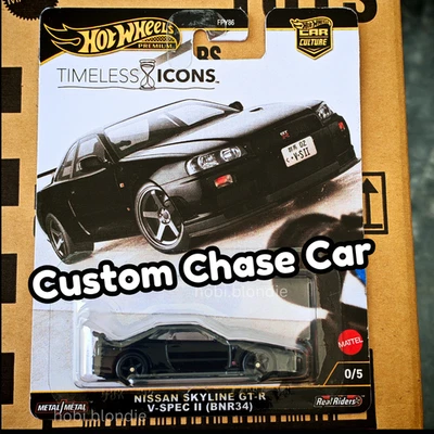 Hot Wheels 2025 ícones atemporais CHASE Nissan SKYLINE GTR V Spec II - FEITO SOB MEDIDA - Imagem 1 de 4