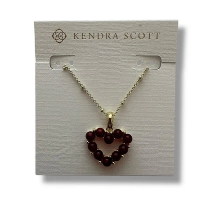 Collar corazón rubí Kendra Scott Ashton tono dorado precio de venta sugerido por el fabricante 80 USD Foto 1 de 3