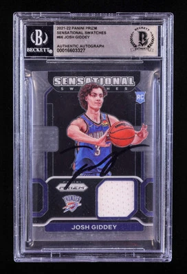 Josh Giddey Signed 2021-22 Panini Prizm Sensational Swatches #SW-JGD RC Beckett  - Image 1 of 2