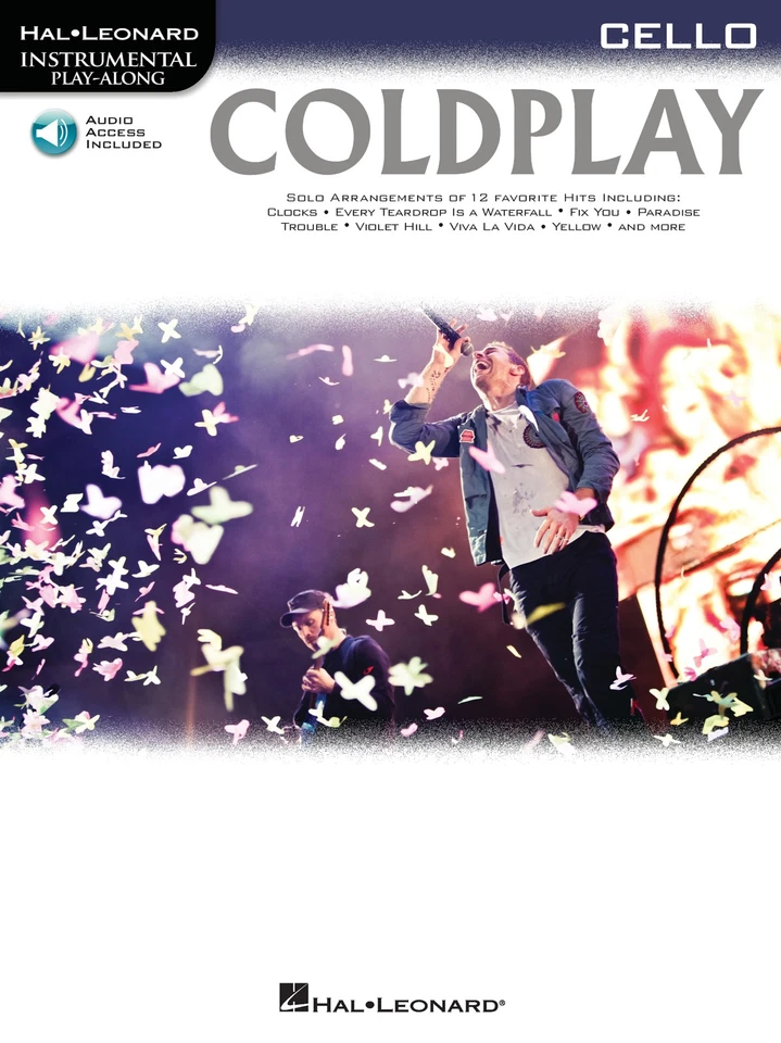 Coldplay for Cello Solo Sheet Music 12 Songs Instrumental Play-Along Book Audio - Image 1 of 1