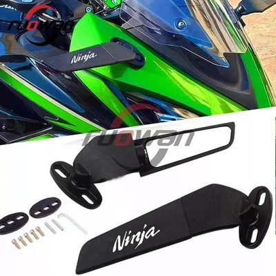 Espejo retrovisor giratorio con ala de viento modificada para Kawasaki Ninja 400 250/300/650/R Foto 1 de 4