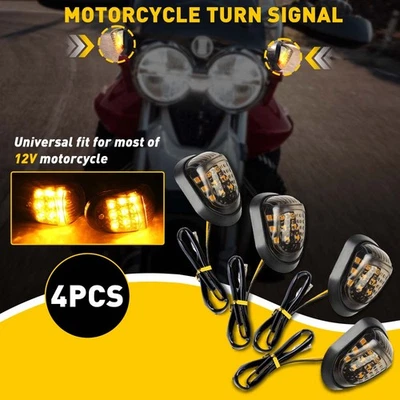 Indicador ámbar intermitente luz señales de giro LED montaje empotrado humo motocicleta 4 piezas Foto 1 de 4