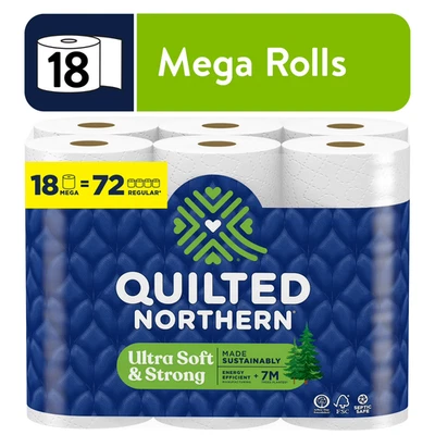 Quilted Northern Ultra Soft & Strong 2-Ply Toilet Paper, 18 Mega Rolls