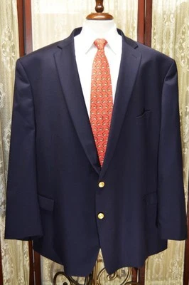 AsNu Ralph Lauren 58 L navy blue Waterbury gold button sport coat blazer p5j7 - Image 1 of 4