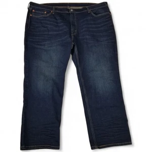 Levis 541 Jeans Mens 46x28 Dark Wash Denim Zip Fly Straight Stretch - Picture 1 of 9