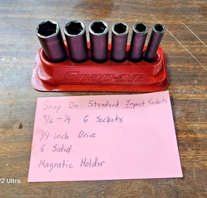 Snap On Standard Impact Sockets Deep Well 6 Piece Set - Picture 1 of 3