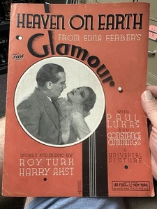 B 1934 Constance Cummings Early Talkie sheet music GLAMOUR ‘Heaven On Earth’ - Picture 1 of 2