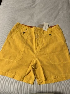 Sundance catalogue yellow cotton shorts size P8NWT - Picture 1 of 8