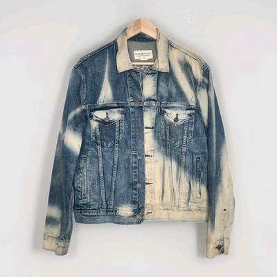 Chaqueta Jean Ralph Lauren Denim Supply Distressed Eagle EE. UU. Camionero Grande Foto 1 de 4