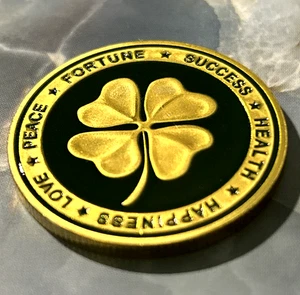 Irish Shamrock Lucky 777 Golfball Marker Taschenmünze - Metall 1,5" Premiumqualität - Bild 1 von 4