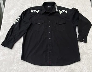 Resistol Rodeo Gear Shirt Herren XL Western Black Pearl Snap Ripstop Cowboy - Bild 1 von 12