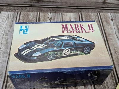 Vintage IMC Ford GT Mark II Race Car Plastic Model Kit 1:25 Scale Sportscar  - Image 1 of 4