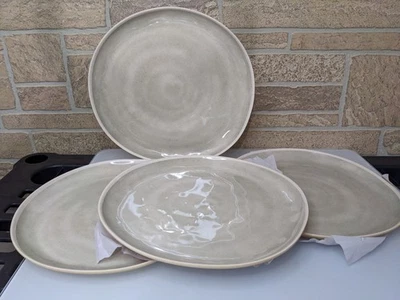 Four (4) Hearth & Hand Bamboo Tonal  ~ NATURAL/CREAM 11" Dinner  Plates - Image 1 of 4