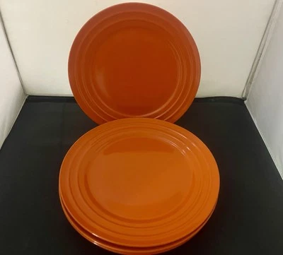 5 Rachael Ray 11” Orange Double Ridged Dinner Plates | Stoneware | NEW! - Image 1 of 4