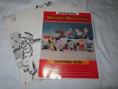 WOODEN MEMORIES.  VINTAGE & RARE.  CHRISTMAS ELVES   FULL SCALE PLANS.    (1991) - Image 1 of 4