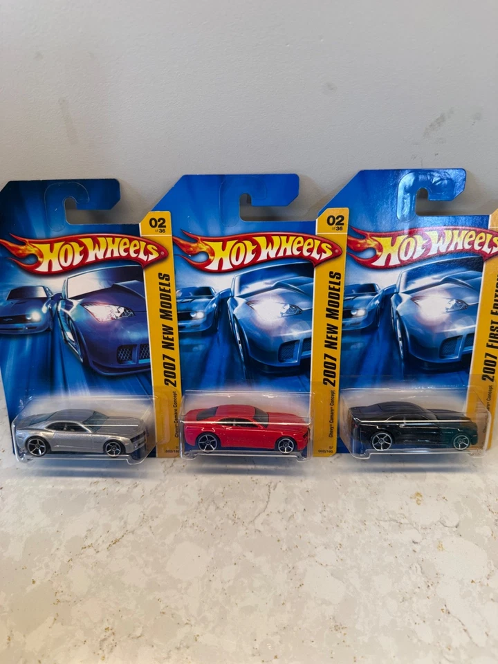 🔥3 Color Variations 2007 Hot Wheels #2 New Models 2/36 CHEVY CAMARO CONCEPT - Image 1 of 4