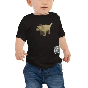Baby Dinosaur T-Shirt smartphone camera scannable AR/QR code produces a 3D image - Picture 1 of 5