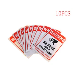 10Pcs Home CCTV Surveillance Security Camera Video Sticker Warning Decal Sig GF - Picture 1 of 7
