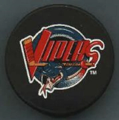 IHL DETROIT VIPERS BLACK front PUCK 1995-1996 TRENCH back - LAST1 Cover