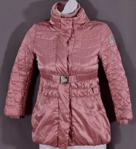 MONNALISA Kids Girl Rose Pink Crystal Embellished Belted Coat Jacket Size 6 116 - Picture 1 of 5