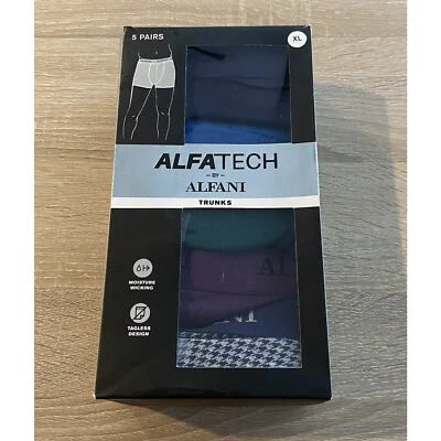 Мужские разноцветные сундуки Alfani Alfatech XL 38-40 упаковка 5 шт. без бирок синие темно-серые - Изображение 1 из 4