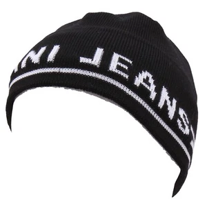 9535X boy baby ARMANI JEANS headphone black/white mix wool beanie hat - Picture 1 of 4