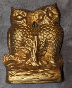 Vintage Gold Painted Ceramic Owls Statue/Figurine - Picture 1 of 5