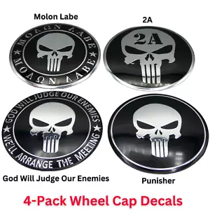 4-PackWheel Center Cap Decals Sticker 2.55" 65mm 2nd Amendment CHOOSE YOUR STYLE - Picture 1 of 24