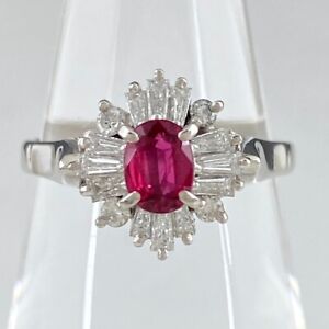 ruby design ring Platinum ring melee dia Ring Pt900 Ruby diamond Women
