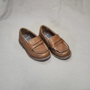 Carters Shoes Toddler 9 Brown Penny Loafer Kids Slip On Dress Casual Preppy - Picture 1 of 8