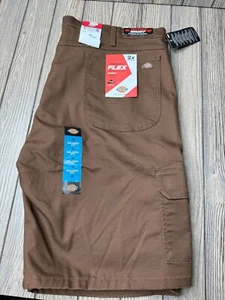 Dickies Mens Flex Relaxed Fit Cargo Shorts Brown Size 42 Durable & Comfortable - Picture 1 of 6