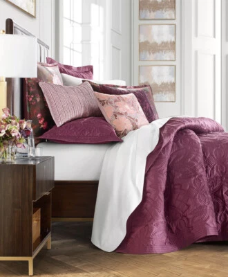 Hotel Collection Dutch Floral Quilted Full/Queen Coverlet, Purple 👍 - Image 1 of 4