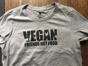 Vegan Friends Not Food Grey Tshirt Multiple Sizes Available - Picture 1 of 3