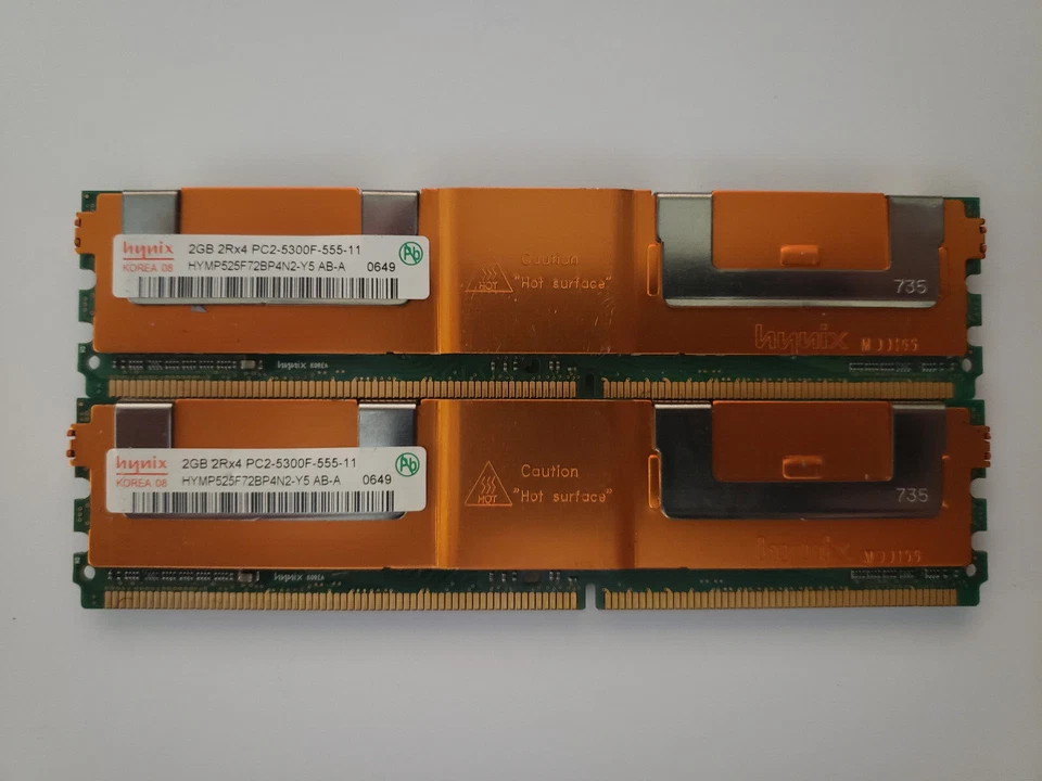 Hynix HYMP525F72BP4N2-Y5 5300F 4GB (2X 2GB) DDR2 2RX8 - Image 1 of 1