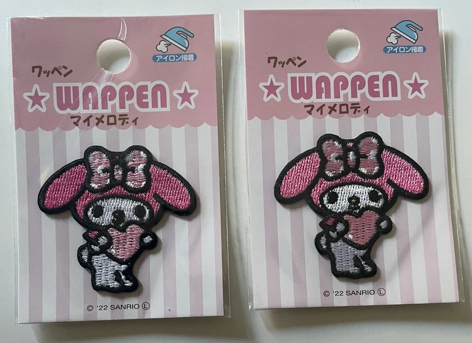 SANRIO WAPPEN LOT 2 MY MELODY Red Emblem Iron Bag Hat Cute Character Japan