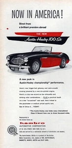 1957 Austin-Healey 100-6 Six "Now in America" Original Color Print Ad - Picture 1 of 1