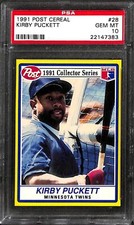 1991 POST #28 KIRBY PUCKETT PSA 10 22147383